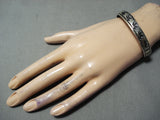 Dancing Donkey Authentic Vintage Native American Navajo Thhomas Singer Sterling Silver Bracelet-Nativo Arts