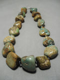 One Of Largest Vintage Native American Navajo Royston Turquoise Nugget Sterling Silver Necklace-Nativo Arts