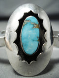 Signed Vintage Native American Navajo Old Kingman Turquoise Sterling Silver Bracelet-Nativo Arts