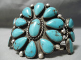 Important Vintage Hopi Native American Navajo Fat Teardrop Turquoise Sterling Silver Bracelet-Nativo Arts