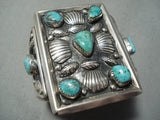 Gigantic Vintage Native American Navajo Museum Quality Turquoise Sterling Silver Bracelet-Nativo Arts