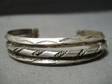 Amazing Vintage Navajo Sterling Silver Bracelet Native American Old-Nativo Arts
