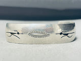 Slim Roadrunner Vintage Native American Navajo Nsterling Silver Bracelet-Nativo Arts