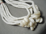 Native American Incredible Vintage Navajo Turquoise Nugget White Shell Necklace Old-Nativo Arts