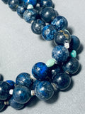 One Of The Best And Unique Native American Navajo Rounded Lapis Heishi Necklace-Nativo Arts