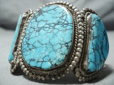 One Of The Finest Vintage Native American Navajo Spiderweb Turquoise Sterling Silver Bracelet-Nativo Arts