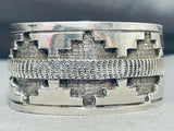 Ricky Martinez Signed Magnificent Vintage Native American Navajo Sterling Silver Bracelet-Nativo Arts