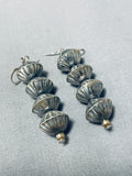 Marvelous Native American Navajo Sterling Silver Dangle Earrings-Nativo Arts