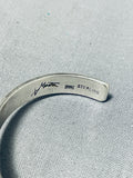 Dynamic Native American Navajo Lapis Sterling Silver Bracelet Signed Alvin Monte-Nativo Arts