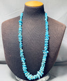 Breathtaking Vintage Native American Navajo Turquoise Chunk Sterling Silver Necklace-Nativo Arts