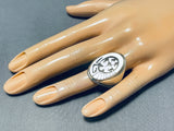 Incredible Cal Peterson Native American Navajo Sterling Silver Turtle Ring Signed-Nativo Arts