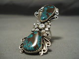 Magnificent Vintage Native American Navajo Red Mountain Turquoise Stering Silver Ring-Nativo Arts