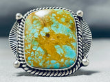 Magnificent Vintage Native American Navajo Signed Royston Square Sterling Silver Huge Ring-Nativo Arts