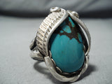 Unbelievable Vintage Navajo Turquoise Sterling Silver Ring Native American Old-Nativo Arts