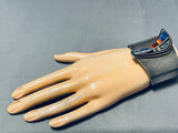 One Of The Best Ever Vintage Native American Hopi Sterling Silver Inlay Bracelet-Nativo Arts