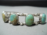 Superb Vintage Native American Navajo 5 Royston Turquoise Sterling Silver Bracelet-Nativo Arts