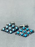 Authentic Very Rare Vintage Native American Zuni Turquoise Sterling Silver Cufflinks-Nativo Arts