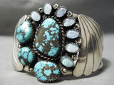 Important Vintage Native American Navajo Last Chance Turquoise Sterling Silver Opal Bracelet-Nativo Arts