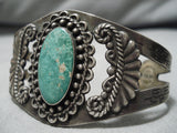 Early 1900's Vintage Native American Navajo Cerrillos Turquoise Sterling Silver Bracelet-Nativo Arts