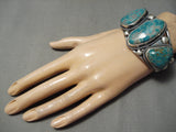 Important Vintage Native American Navajo Verdy Jake Turquoise Sterling Silver Bracelet-Nativo Arts