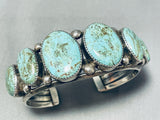 Tremendous Vintage Native American Navajo 6 Pilot Mountain Turquoise Sterling Silver Bracelet-Nativo Arts