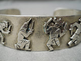 Ceremonial Dancing Kachina Vintage Native American Hopi Sterling Silver Bracelet-Nativo Arts