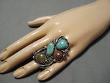 Tremendous Vintage Native American Navajo Royston Turquoise Sterling Silver Ring-Nativo Arts