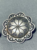 Fantastic Vintage Native American Navajo Sterling Silver Earrings-Nativo Arts