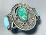 Museum Quality Vintage Native American Navajo Turquoise Sterling Silver Bracelet-Nativo Arts