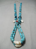 Museum Vintage Native American Navajo Santo Domingo Native American Navajo Turquoise Jacka Necklace Old-Nativo Arts
