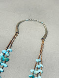 Gorgeous Vintage Native American Navajo Turquoise Heishi Sterling Silver Necklace-Nativo Arts