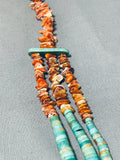 Native American Best Vintage Santo Domingo Green Turquoise Heishi Sterling Silver Necklace-Nativo Arts