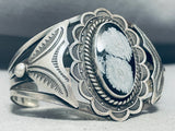 One Of The Best Vintage Native American Navajo Snowflake Obsidian Sterling Silver Bracelet-Nativo Arts