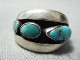 Incredible Vintage Navajo Turquoise Sterling Silver Ring Native American Old-Nativo Arts