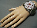 Native American Huge Flower Important Franciso Gomez Turquoise Sterling Silver Bracelet-Nativo Arts