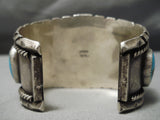 Heavy Thick Vintage Native American Navajo Turquoise Nugget Sterling Silver Bracelet Old-Nativo Arts