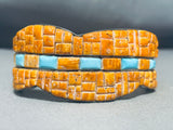 The Best Vintage Orange Shell Sterling Silver Turquoise Bracelet-Nativo Arts