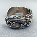 Breathtaking Aj Platero Vintage Native American Navajo Sterling Silver Bracelet-Nativo Arts