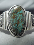 Signed Navajo Native American Royston Turquoise Sterling Silver Bracelet-Nativo Arts