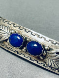 Marvelous Native American Navajo Lapis Sterling Silver Hair Barrettes-Nativo Arts