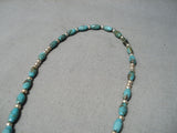 Amazing Vintage Native American Navajo Sterling Silver Turquoise Rosary Necklace-Nativo Arts