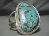 One Of Best Vintage Native American Navajo Early Deposit Turquoise Sterling Silver Bracelet-Nativo Arts