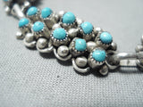 Signed Snake Eyes Turquoise Vintage Native American Zuni Sterling Silver Link Bracelet-Nativo Arts