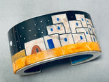 Native American Very Important Internal External Inlay Turquoise Sterling Silver Bracelet-Nativo Arts