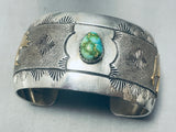 High Grade Royston Turquoise Vintage Native American Navajo Sterling Silver Bracelet-Nativo Arts