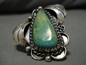 Magnificent Vintage Native American Navajo Royston Turquoise Sterling Silver Ring Old-Nativo Arts