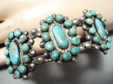 One Of The Best Vintage Zuni Native American Navajo Turquoise Satellite Sterling Silver Bracelet-Nativo Arts