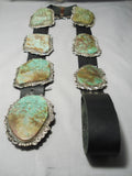 896 Gram Vintage Native American Navajo Royston Turquoise Sterling Silver Slab Concho Belt Old-Nativo Arts