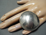 Distinctive Navajo Native American Sterling Silver Dome Ring-Nativo Arts