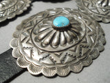 Fabulous Vintage Native American Navajo Turquoise Sterling Silver Concho Belt Old-Nativo Arts